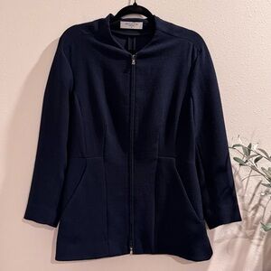 MM Lafleur Medium Galaxy Blue The Higgins Jacket Staccato Zip Front Pockets